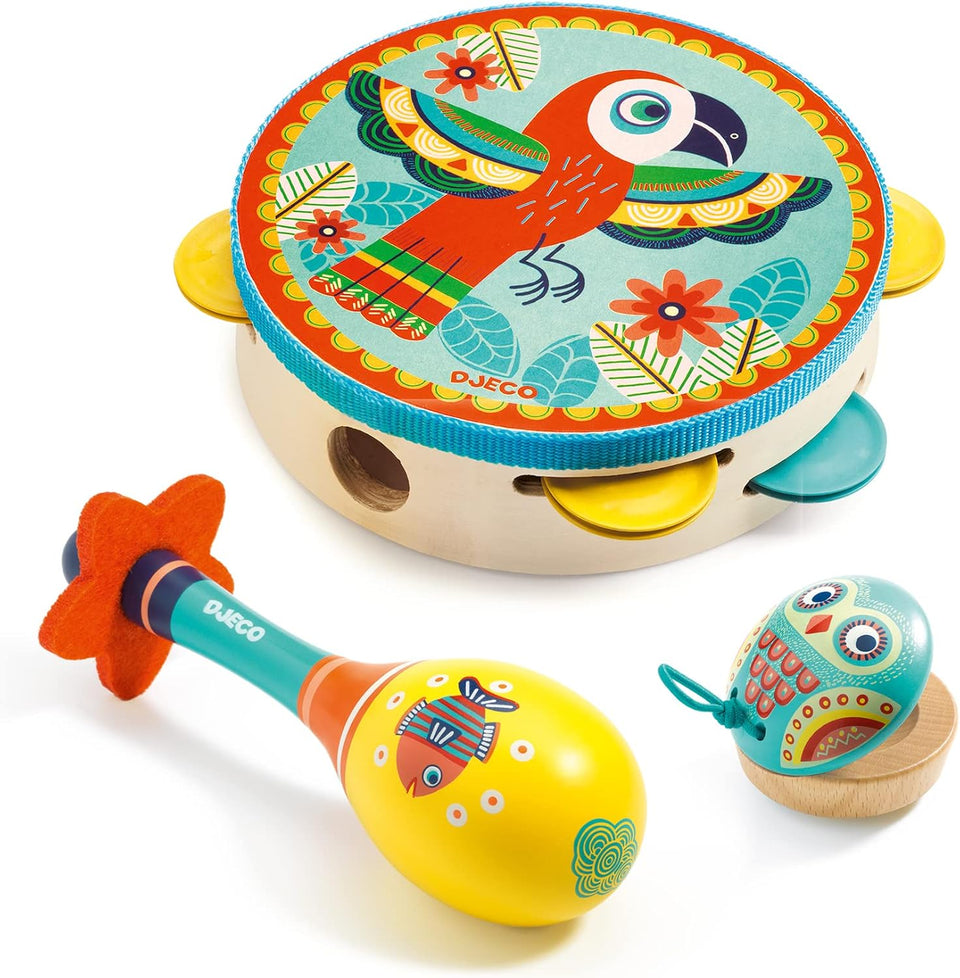 Animambo 3 Piece Tambourine