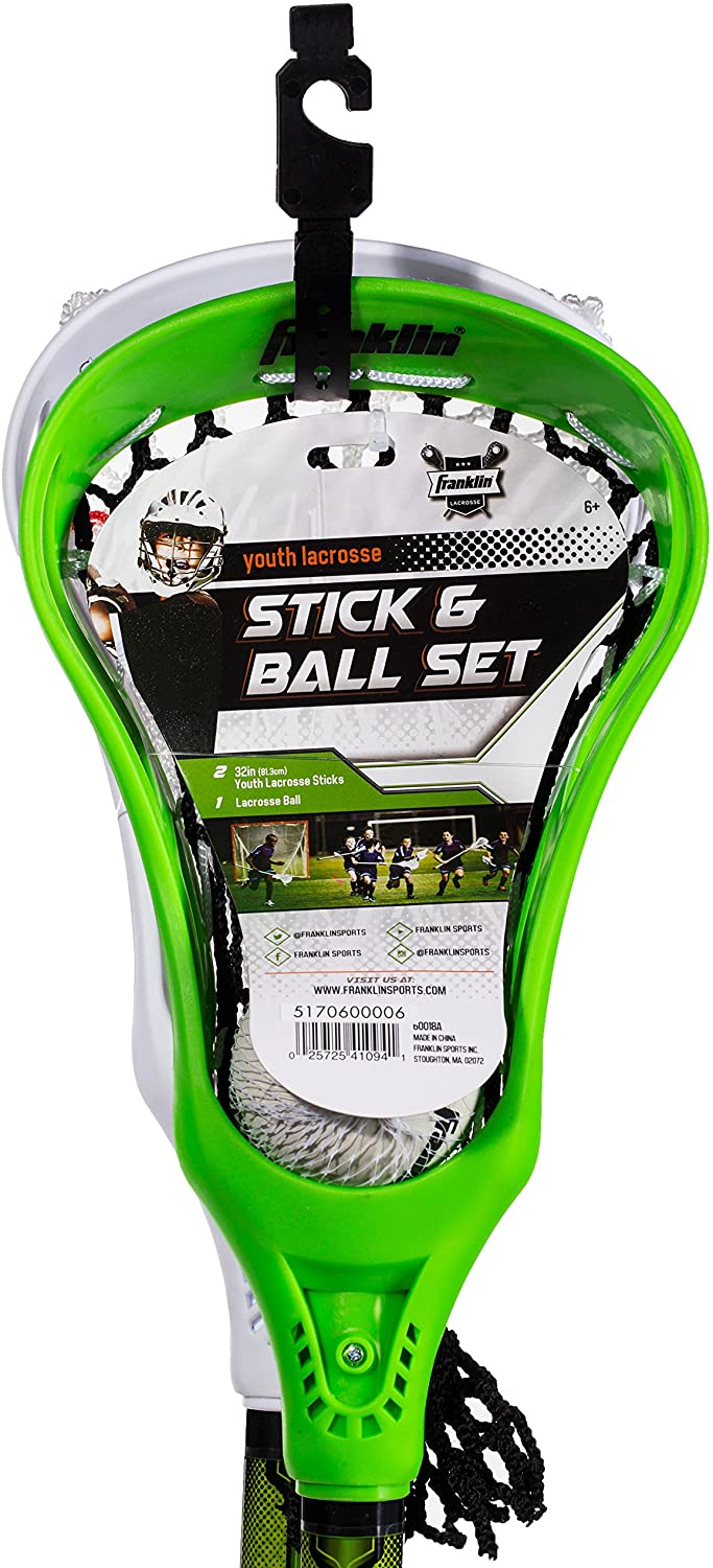 32 Youth Lacrosse 2 Stick And Ball Set - Green
