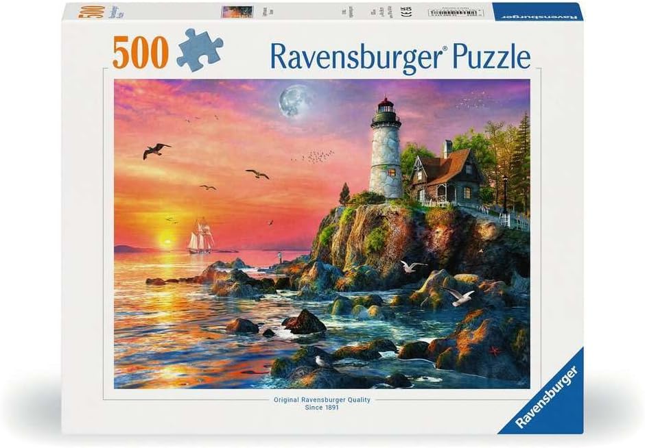 Lighthouse At Sunset Puzzle 500