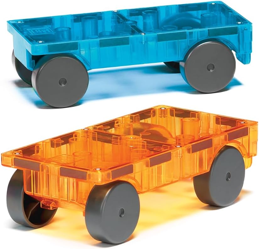 Magna-Tiles Blue/Orange Cars