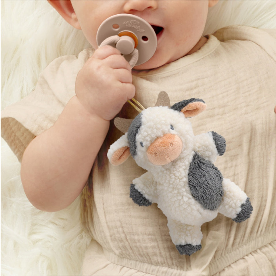 Bitzy Pal Natural Rubber Pacifier & Plush | Cow