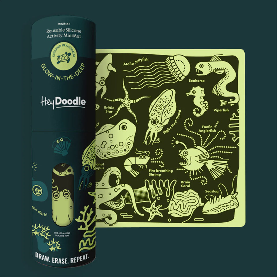 Glow-in-the-deep HeyDoodle Mini Coloring Mat