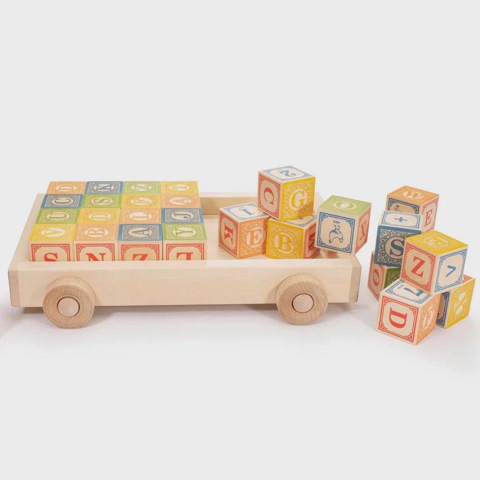 Uncle Goose Classic ABC Blocks with Wagon