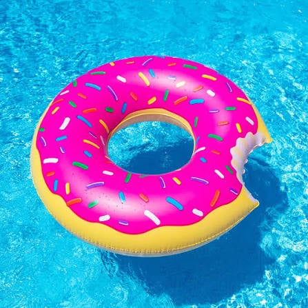 Strawberry Frosted Donut Pool Float