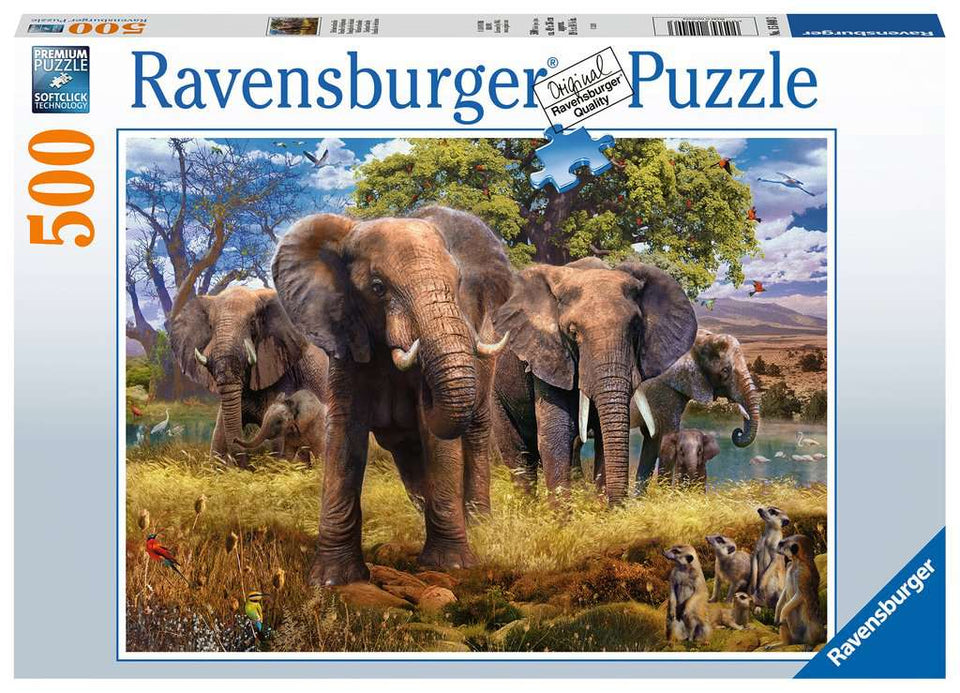 Elephant Family 500 Piece Puzzle