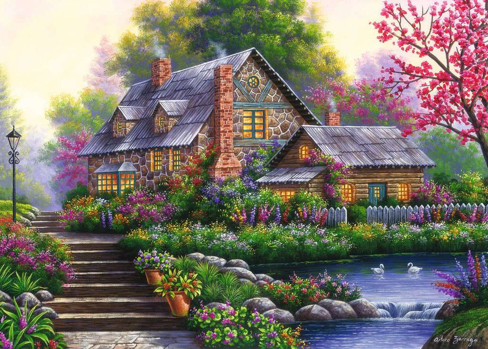 Romantic Cottage 1000 Piece Puzzle