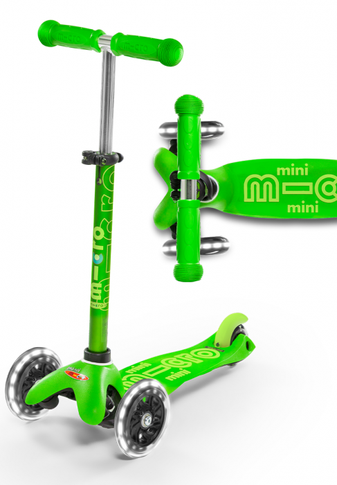 Micro Mini Deluxe LED Green Scooter
