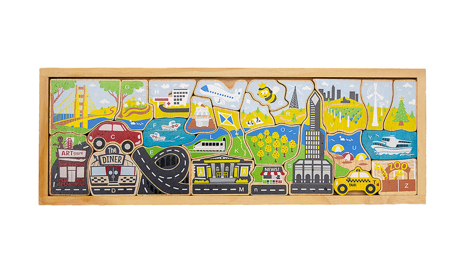 City A to Z Puzzle & Playset