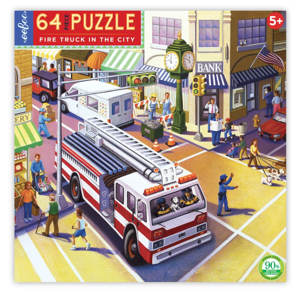 Fire Truck in the City 64 Piece Puzzle